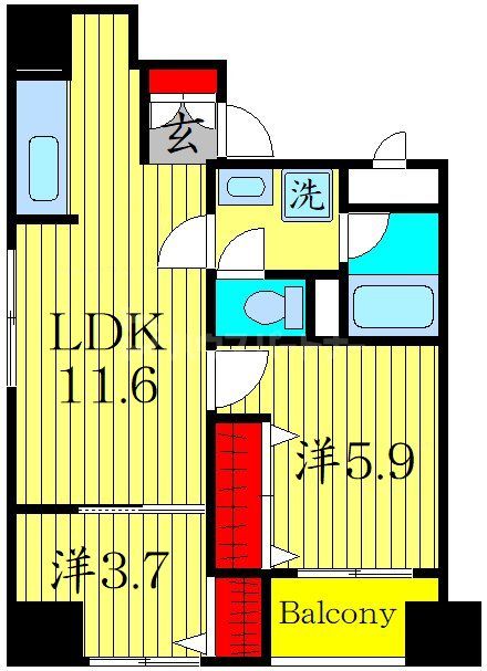 【豊島区南大塚のマンションの間取り】