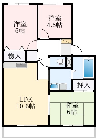 【堺市中区土師町のアパートの間取り】