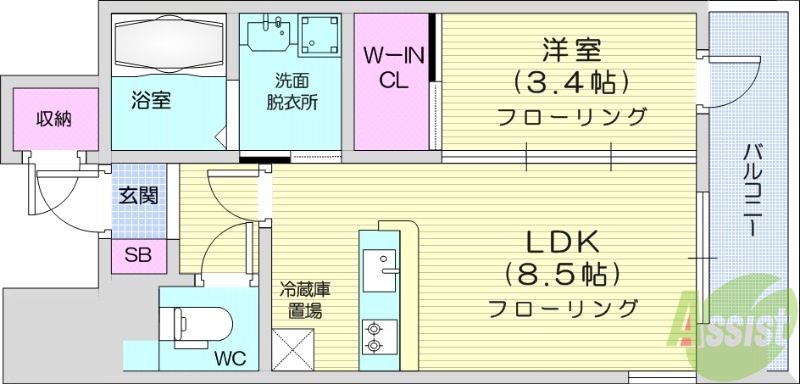 APPLEみやぎのの間取り