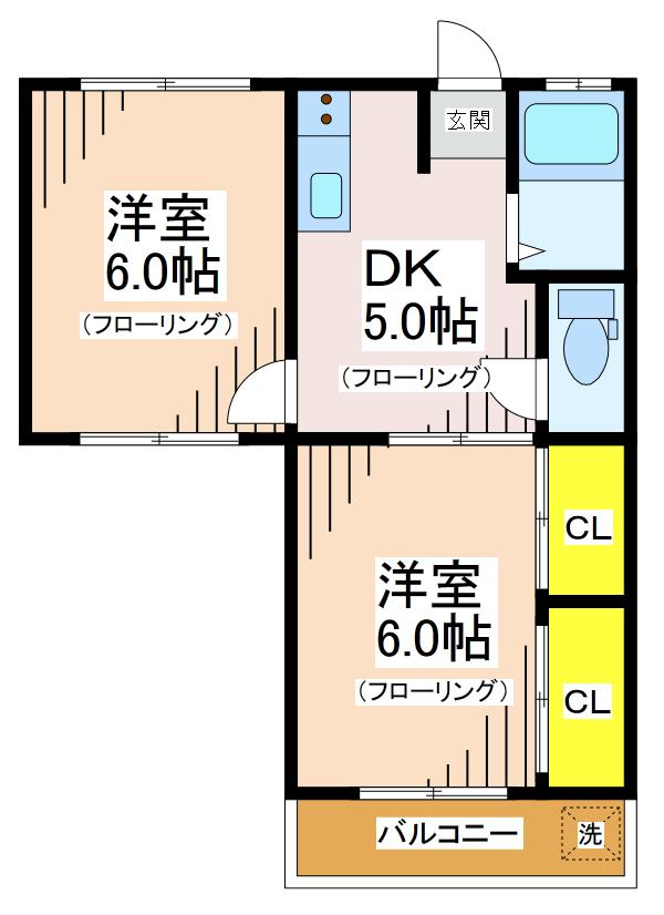 調布市小島町のマンションの間取り