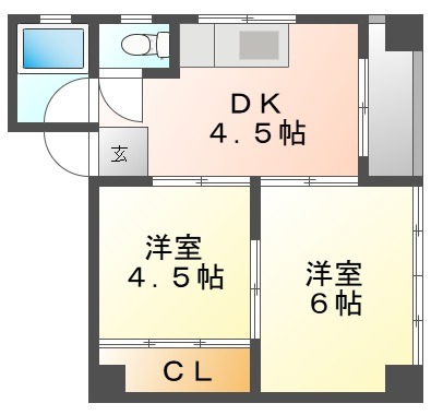 幟町コーポの間取り