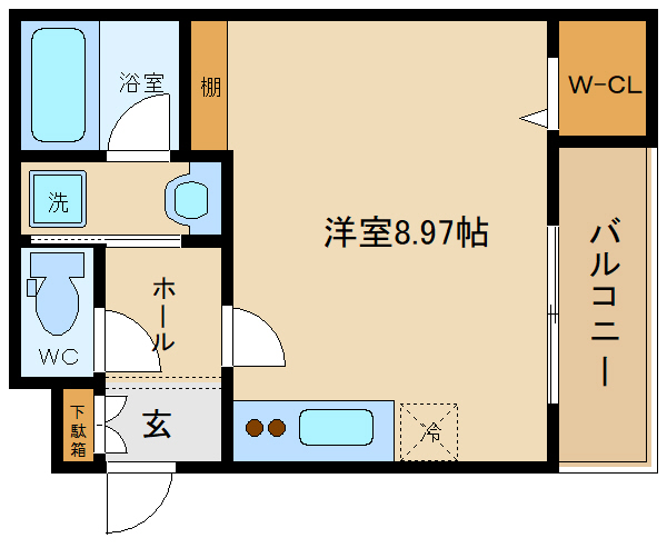 羽曳野市南恵我之荘のアパートの間取り