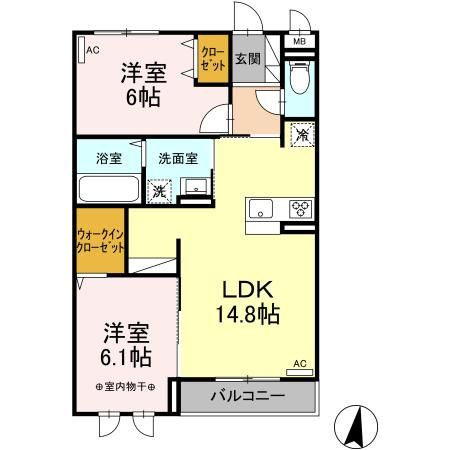 ＤーＲＯＯＭ利府の間取り