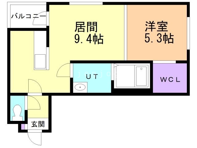 札幌市中央区北三条西のマンションの間取り