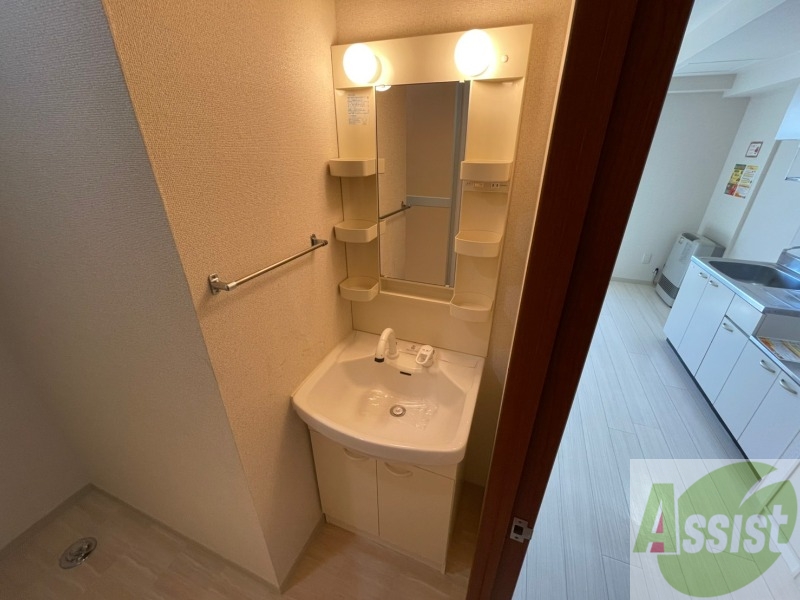 洗面設備　シャンプードレッサー。身支度はここでばっちりですね。