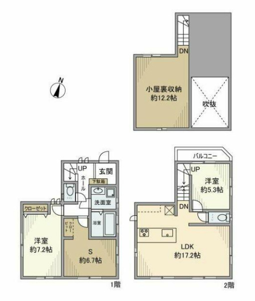 東急大井町線 上野毛駅 徒歩11分 2階建 築5年の間取り写真