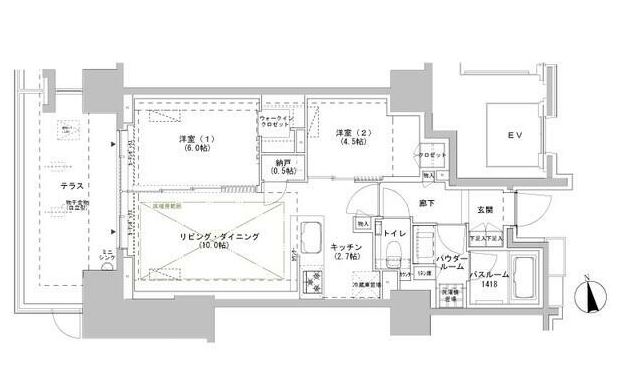 パークスフィア牛込神楽坂の間取り