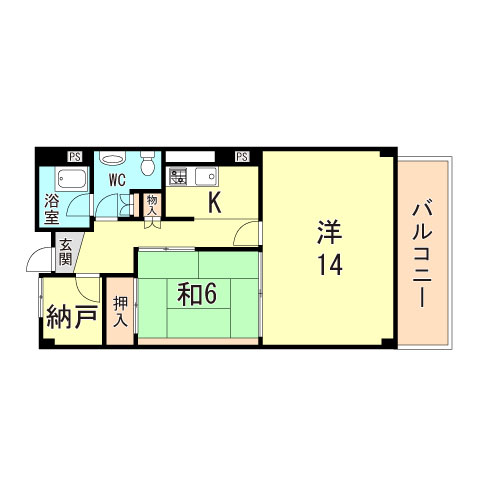 芦屋市西山町のマンションの間取り