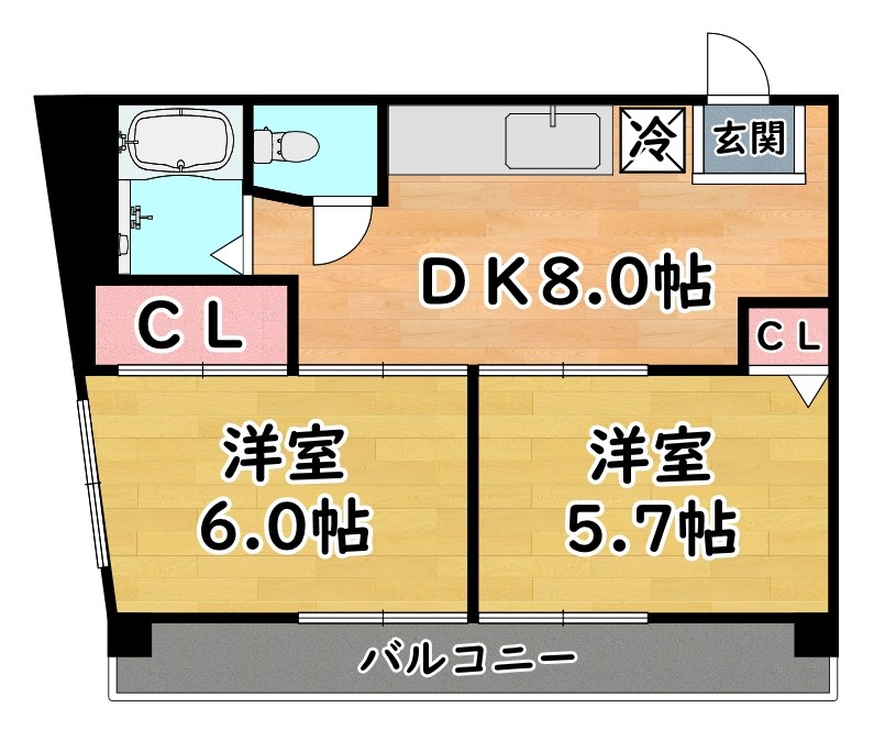 神戸市灘区岩屋北町のマンションの間取り