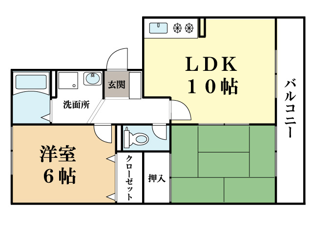 木津川市梅美台のアパートの間取り