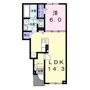 函館市湯浜町のアパートの間取り