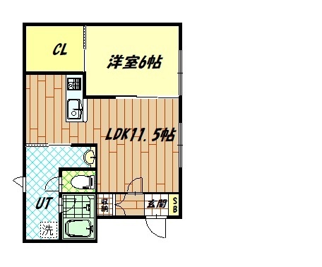 旭川市永山一条のアパートの間取り