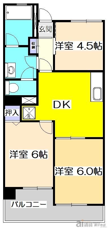 国分寺市日吉町のマンションの間取り