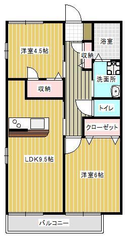 山形市鈴川町のアパートの間取り