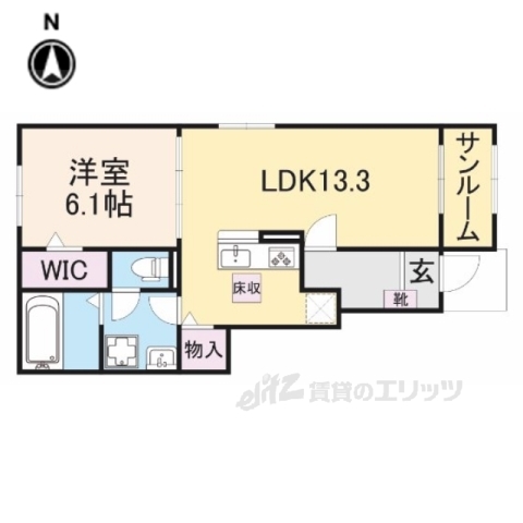 高島市今津町舟橋のアパートの間取り