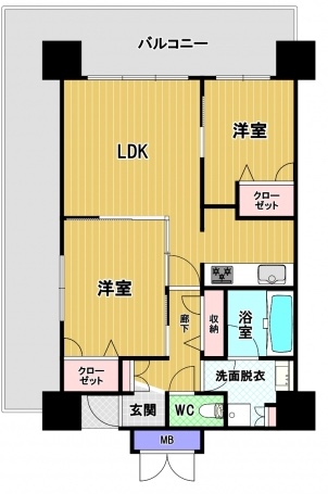 北九州市小倉北区馬借のマンションの間取り