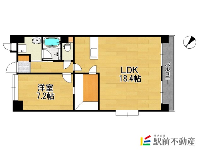 福岡市中央区荒戸のマンションの間取り