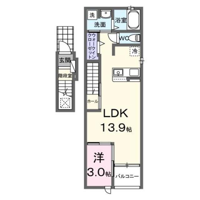 富士宮市神田川町のアパートの間取り