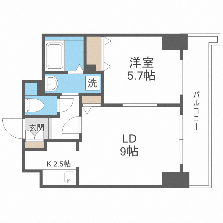 札幌市中央区南八条西のマンションの間取り