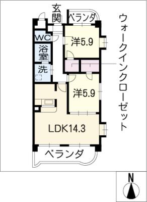 クレール新知の間取り