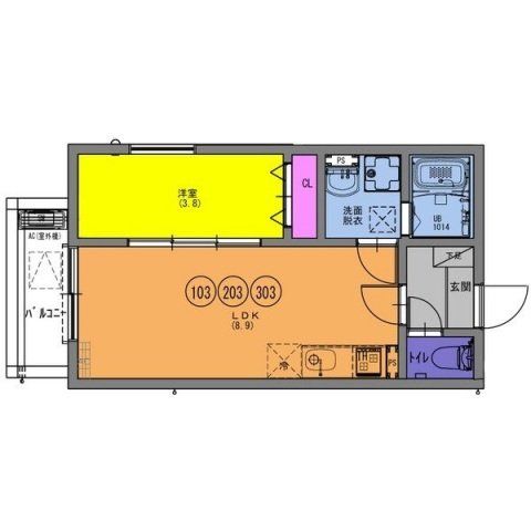 【柏原市田辺のアパートの間取り】