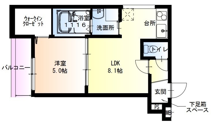 伊丹市北本町のアパートの間取り