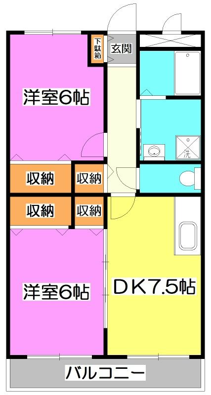 富士見市大字鶴馬のマンションの間取り