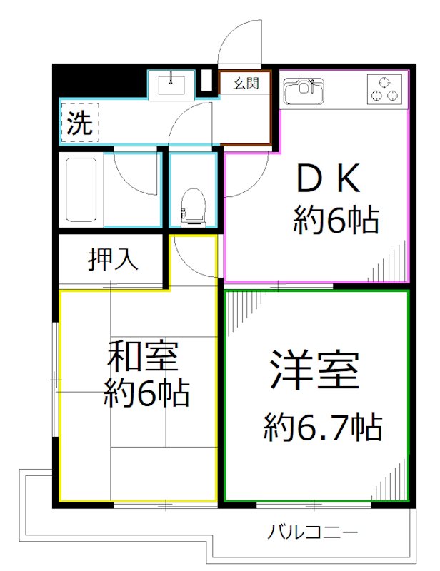 小金井市貫井南町のマンションの間取り