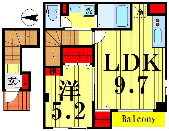 足立区東伊興のアパートの間取り