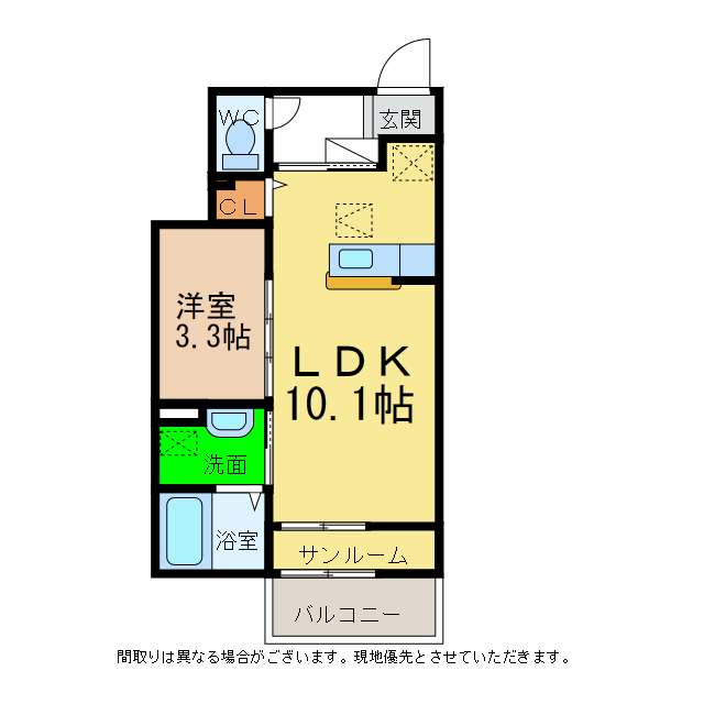 ボヌールA・Bの間取り