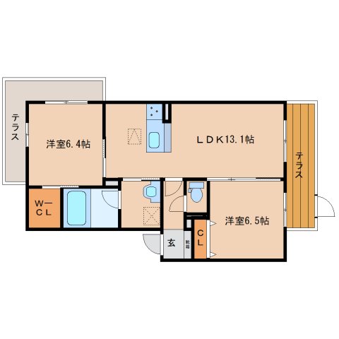 磯城郡田原本町大字三笠のマンションの間取り