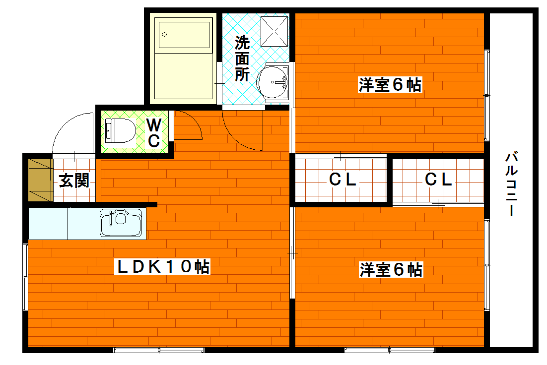 広島市中区東千田町のマンションの間取り