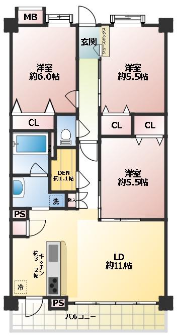 クオラフィラーレ東川口の間取り