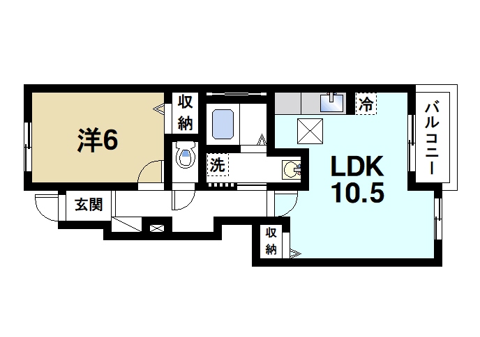 天理市西長柄町のアパートの間取り