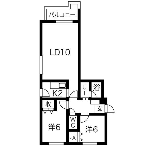 札幌市中央区南二十三条西のマンションの間取り