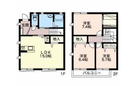 グリーンパストラル神子柴Ｃの間取り