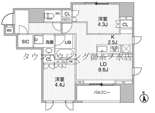 シーズンフラッツ新御徒町の間取り