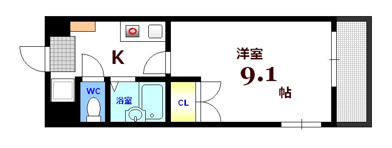 【広島市中区西白島町のマンションの間取り】