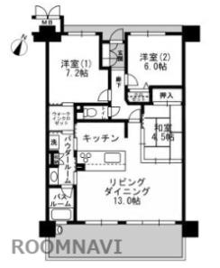 徳島市南田宮のマンションの間取り