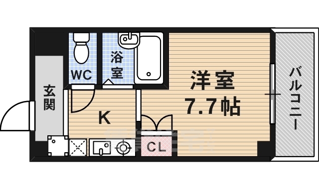 京都市伏見区深草北鍵屋町のマンションの間取り