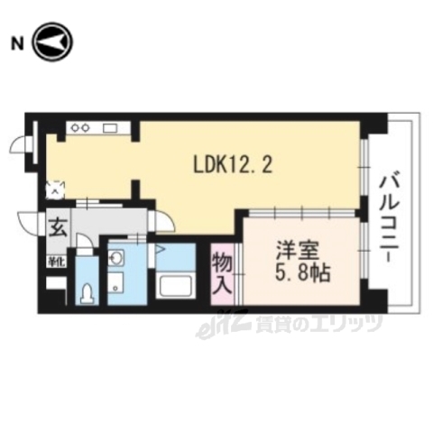 京都市右京区西京極午塚町のマンションの間取り