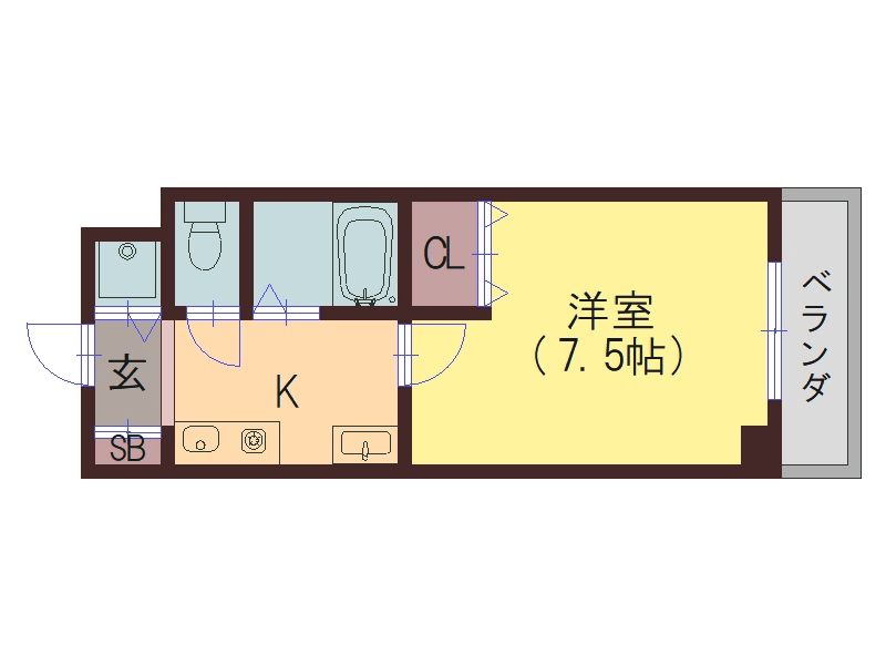 大阪市平野区平野宮町のマンションの間取り