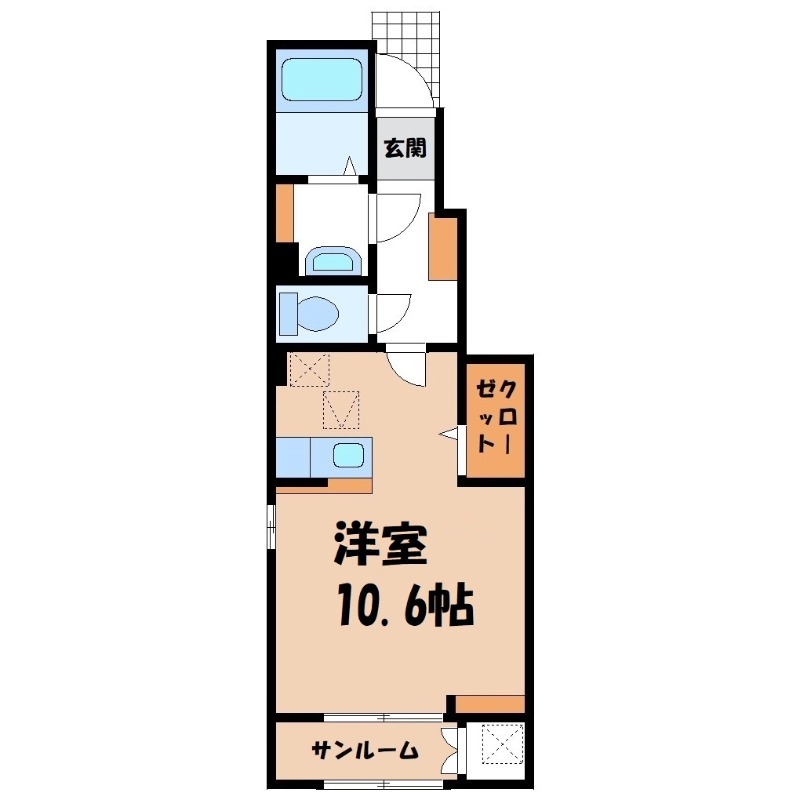 宇都宮市竹林町のアパートの間取り