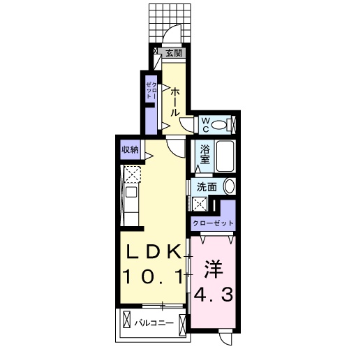 豊川市小田渕町のアパートの間取り