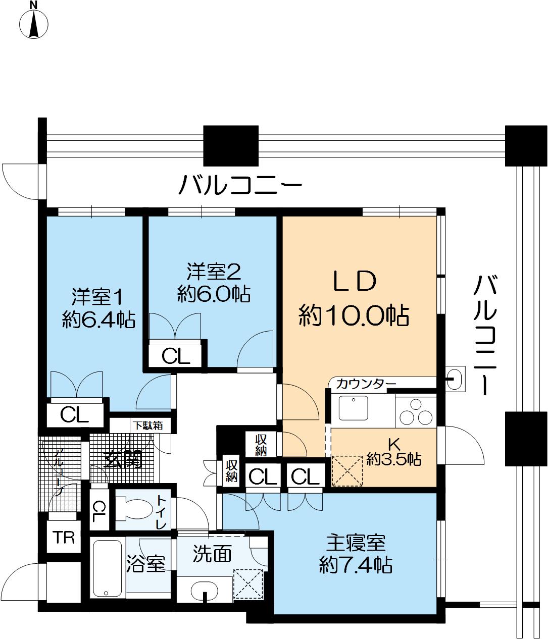 ディーグラフォート神戸三宮タワーの間取り