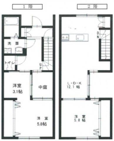 廿日市市宮内のアパートの間取り