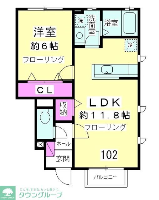 藤沢市鵠沼松が岡のアパートの間取り