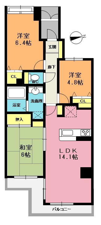 アゼリアシティ上尾参番館の間取り