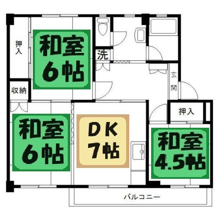 武里団地5-19-402の間取り