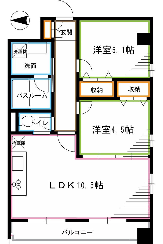 ＪＲ中央線 荻窪駅 徒歩4分 6階建 築9年の間取り写真